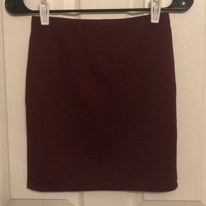 Forever 21 Maroon Mini Pencil Skirt